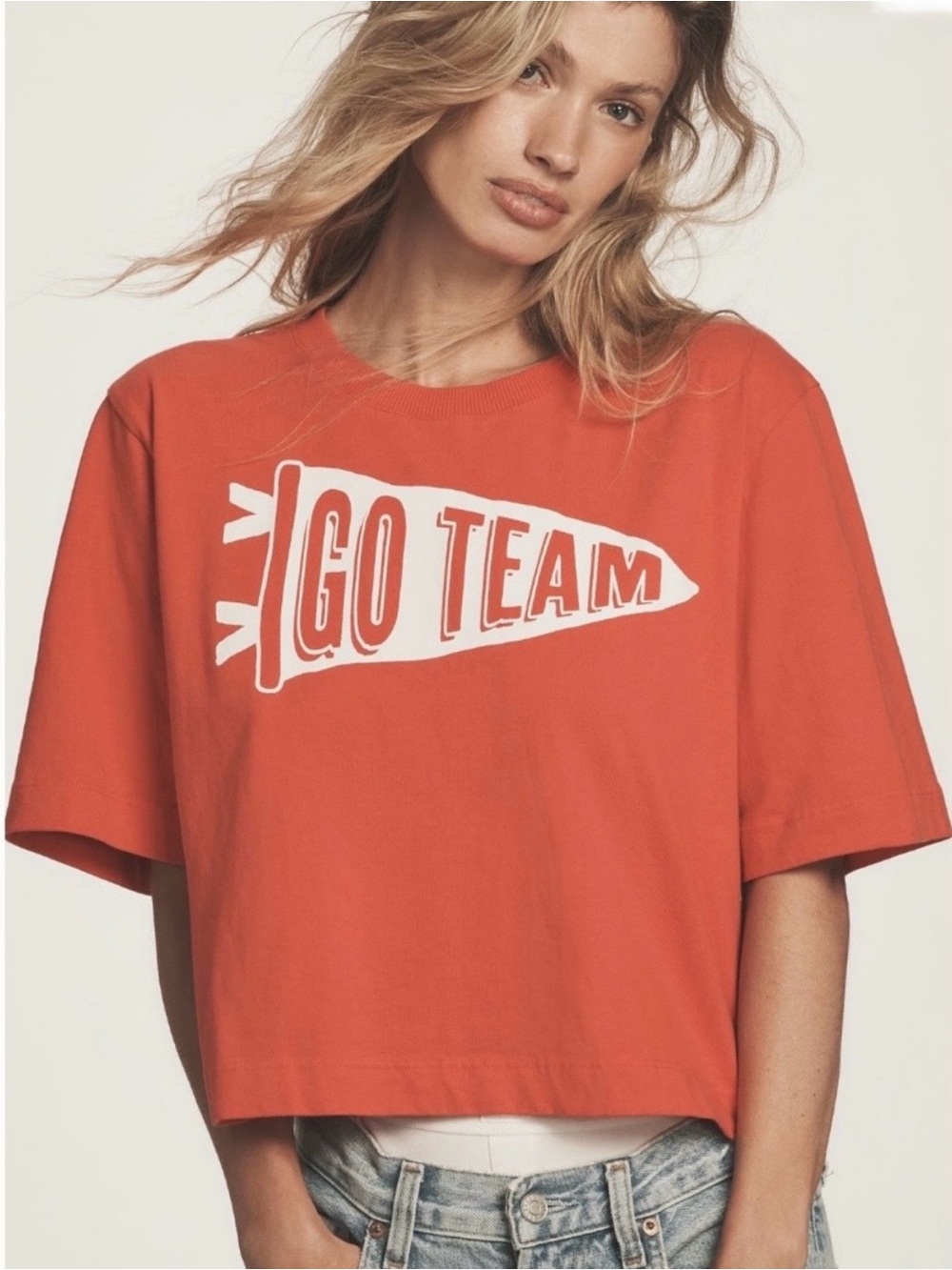 Anthropologie The Corey Short-Sleeve Game Day Boxy Tee by Maeve, SZ M